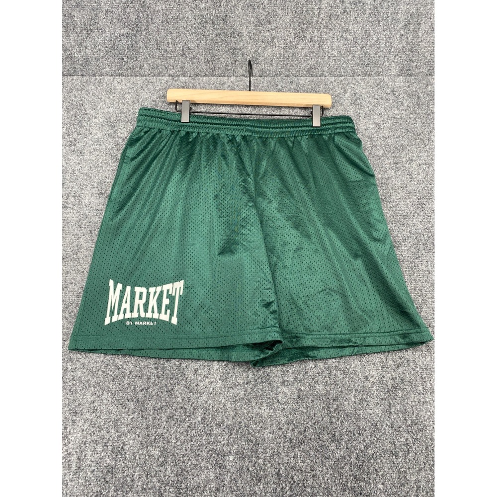 Market By Market Mesh Basketball Shorts Mens XL Green Athletic Streetwear 2385